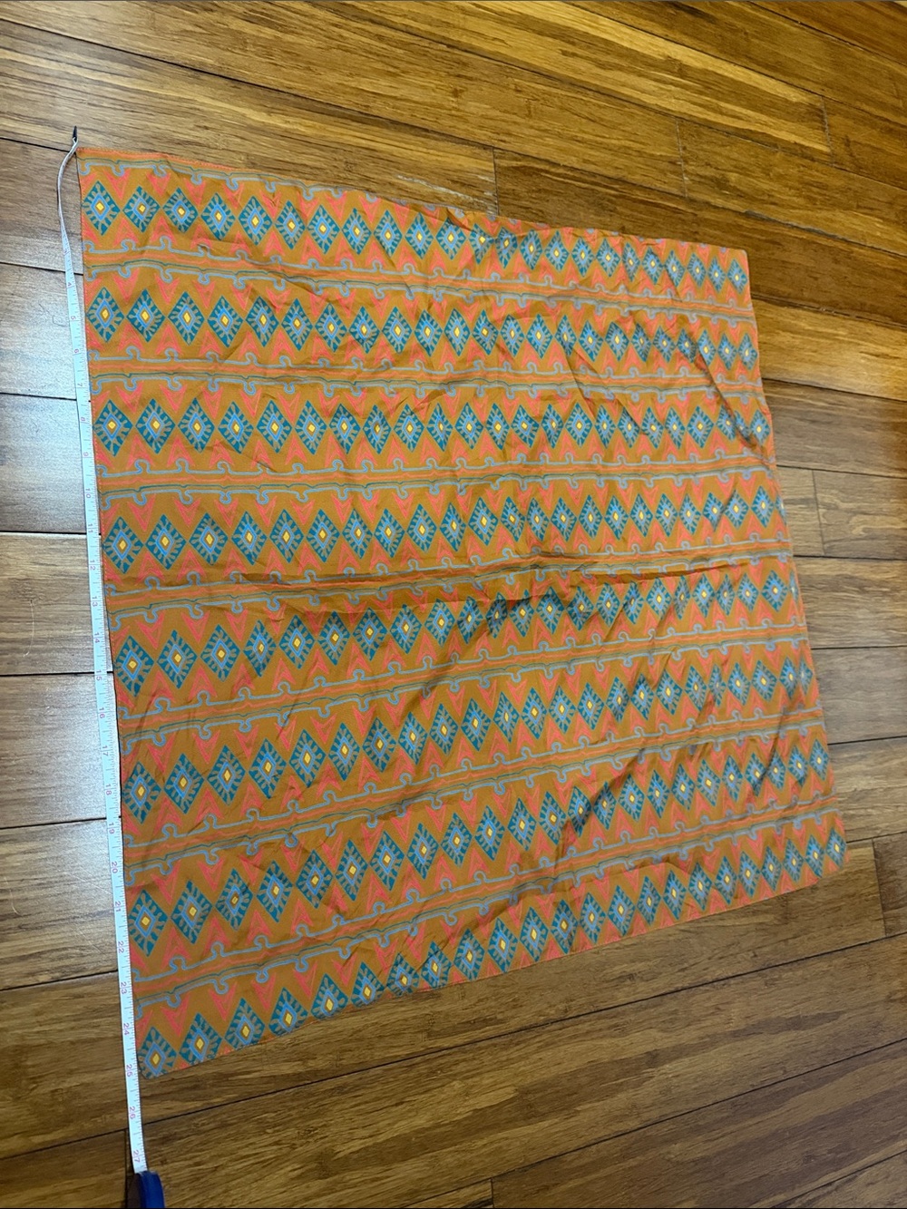 Vibrant Orange Geometric Square Scarf - Picture 2 of 3